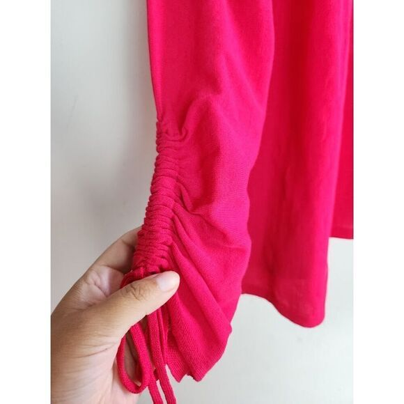 Chico's Women Dark Pink Open Front Cotton Cardigan Sweater size 3 or XL - Picture 3 of 7